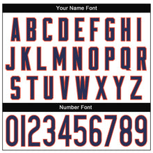Load image into Gallery viewer, Custom White Navy-Orange Mesh Authentic Throwback Football Jersey
