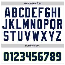 Load image into Gallery viewer, Custom White Navy-Neon Green Authentic Baseball Jersey
