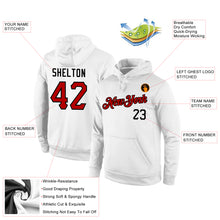Load image into Gallery viewer, Custom Stitched White Red-Black Sports Pullover Sweatshirt Hoodie
