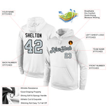 Load image into Gallery viewer, Custom Stitched White Silver-Black Sports Pullover Sweatshirt Hoodie
