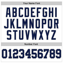 Load image into Gallery viewer, Custom White Navy Pinstripe Navy-Gray Authentic Throwback Basketball Jersey
