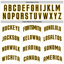 Load image into Gallery viewer, Custom White Brown Pinstripe Brown-Gold Authentic Throwback Basketball Jersey
