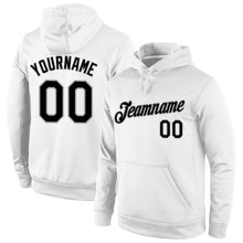 Load image into Gallery viewer, Custom Stitched White Black-Gray Sports Pullover Sweatshirt Hoodie
