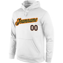 Load image into Gallery viewer, Custom Stitched White Navy-Gold Sports Pullover Sweatshirt Hoodie
