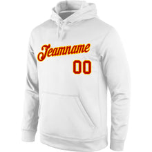 Load image into Gallery viewer, Custom Stitched White Red-Gold Sports Pullover Sweatshirt Hoodie
