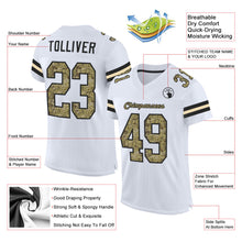 Load image into Gallery viewer, Custom White Camo-Black Mesh Authentic Football Jersey
