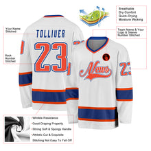 Load image into Gallery viewer, Custom White Orange-Royal Hockey Jersey
