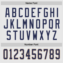 Load image into Gallery viewer, Custom White Navy-Red Hockey Jersey
