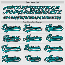 Load image into Gallery viewer, Custom White Aqua-Black Hockey Jersey

