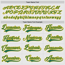 Load image into Gallery viewer, Custom White Kelly Green-Gold Hockey Jersey
