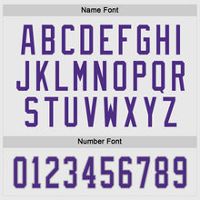 Load image into Gallery viewer, Custom White Purple-Gray Hockey Jersey
