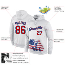 Load image into Gallery viewer, Custom Stitched White Red-Blue 3D American Flag Fashion Sports Pullover Sweatshirt Hoodie
