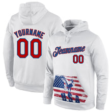 Load image into Gallery viewer, Custom Stitched White Red-Blue 3D American Flag Fashion Sports Pullover Sweatshirt Hoodie
