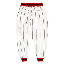 Load image into Gallery viewer, Custom White Black Pinstripe Red-Black Sports Pants
