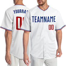 Load image into Gallery viewer, Custom White Red-Royal Authentic Baseball Jersey
