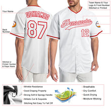 Load image into Gallery viewer, Custom White White-Red Authentic Baseball Jersey
