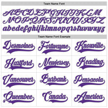 Load image into Gallery viewer, Custom White Purple Pinstripe Purple-Gray Authentic Baseball Jersey

