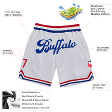 Load image into Gallery viewer, Custom White Royal Authentic Throwback Basketball Shorts
