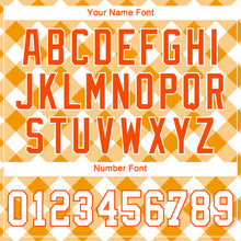 Load image into Gallery viewer, Custom White White-Orange 3D Pattern Design Orange Plaid Authentic Baseball Jersey
