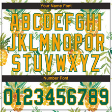 Load image into Gallery viewer, Custom White Kelly Green-Gold 3D Pattern Design Pineapples Authentic Baseball Jersey
