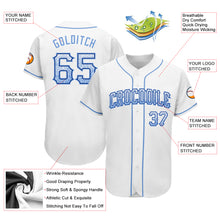 Load image into Gallery viewer, Custom White Light Blue-Royal Authentic Drift Fashion Baseball Jersey
