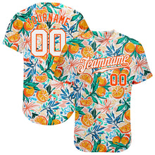 Load image into Gallery viewer, Custom White Orange 3D Pattern Design Fruit Authentic Baseball Jersey
