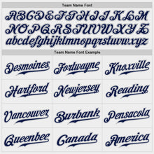 Load image into Gallery viewer, Custom White Navy-Gray Authentic Baseball Jersey
