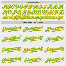 Load image into Gallery viewer, Custom White Neon Green-Gold Authentic Baseball Jersey
