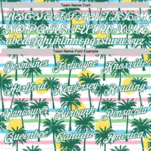 Load image into Gallery viewer, Custom White White-Kelly Green 3D Pattern Design Palm Trees Authentic Basketball Jersey
