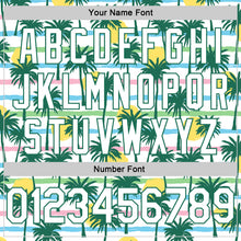 Load image into Gallery viewer, Custom White White-Kelly Green 3D Pattern Design Palm Trees Authentic Basketball Jersey
