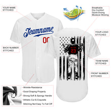Load image into Gallery viewer, Custom White Royal-Red Authentic Baseball Jersey
